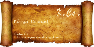 Kónya Csanád névjegykártya